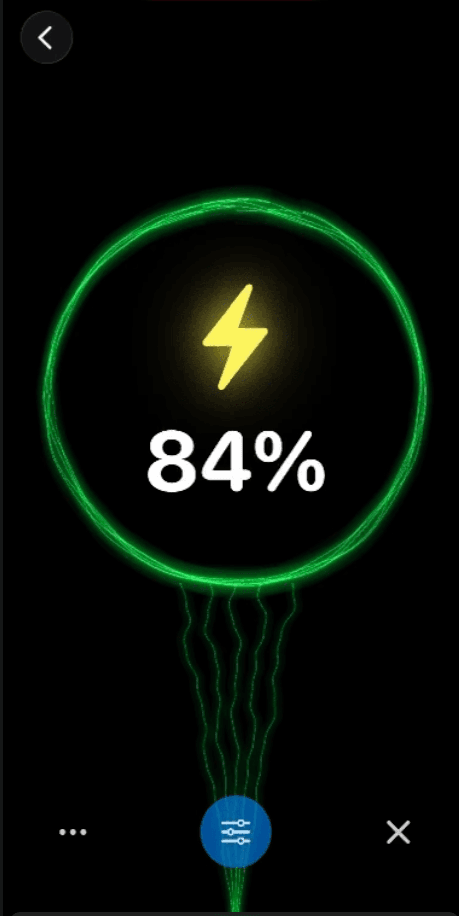 The final charging animation